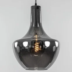 Store Straluma Hanglamp zwart met smoke glazen kap