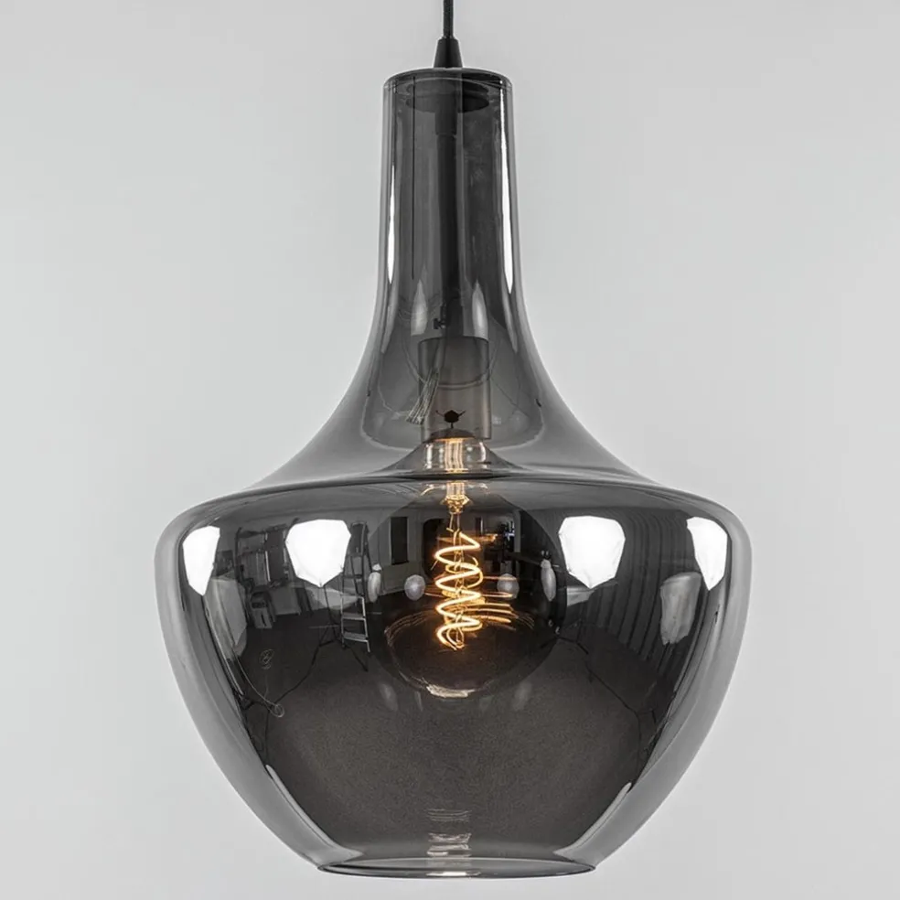 Store Straluma Hanglamp zwart met smoke glazen kap