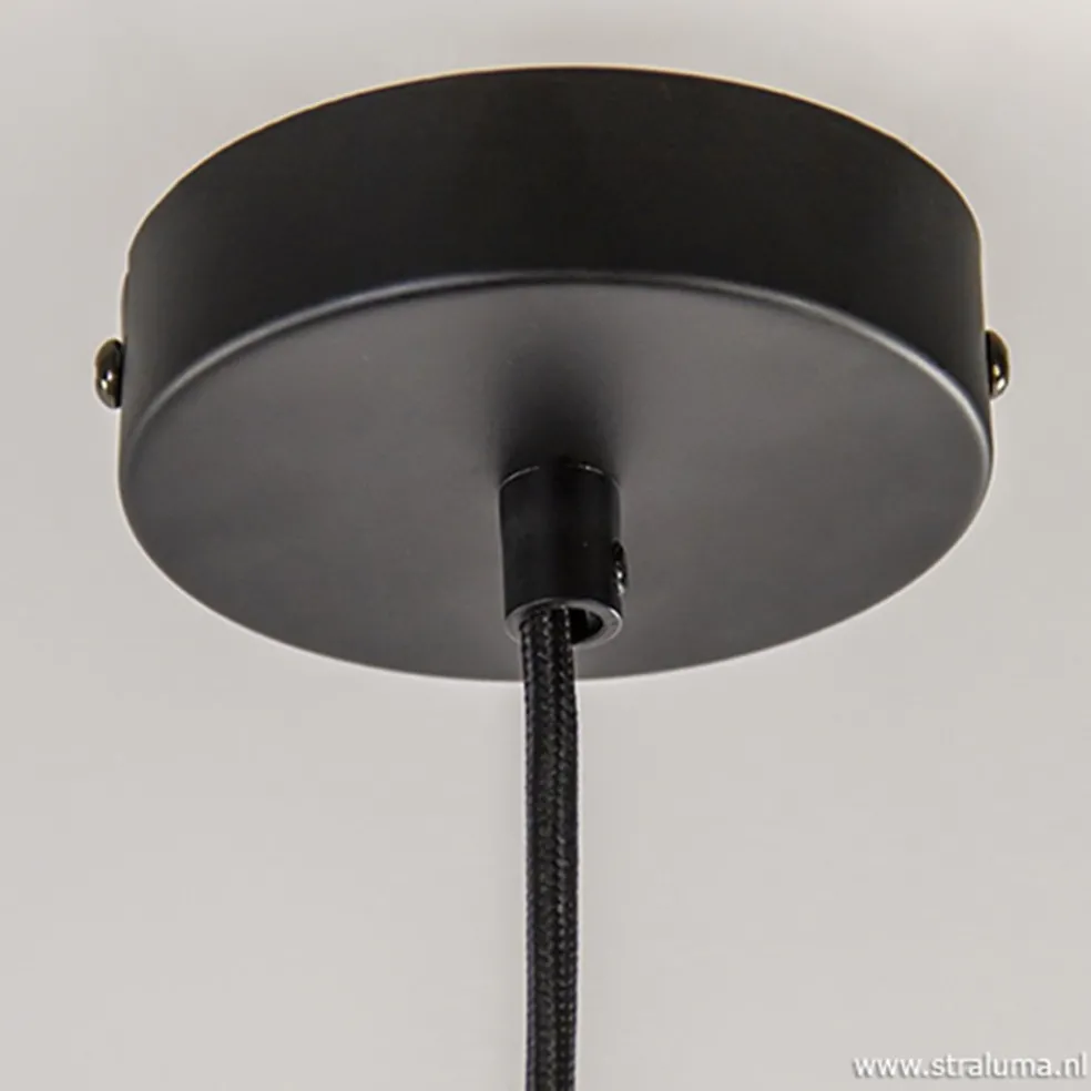 Discount Straluma Hanglamp zwart met smoke glas 25cm