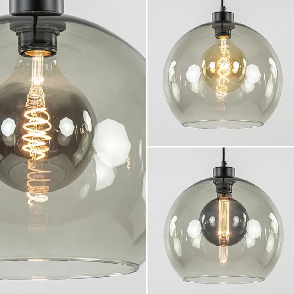 Cheap Straluma Hanglamp zwart met smoke glas 30cm