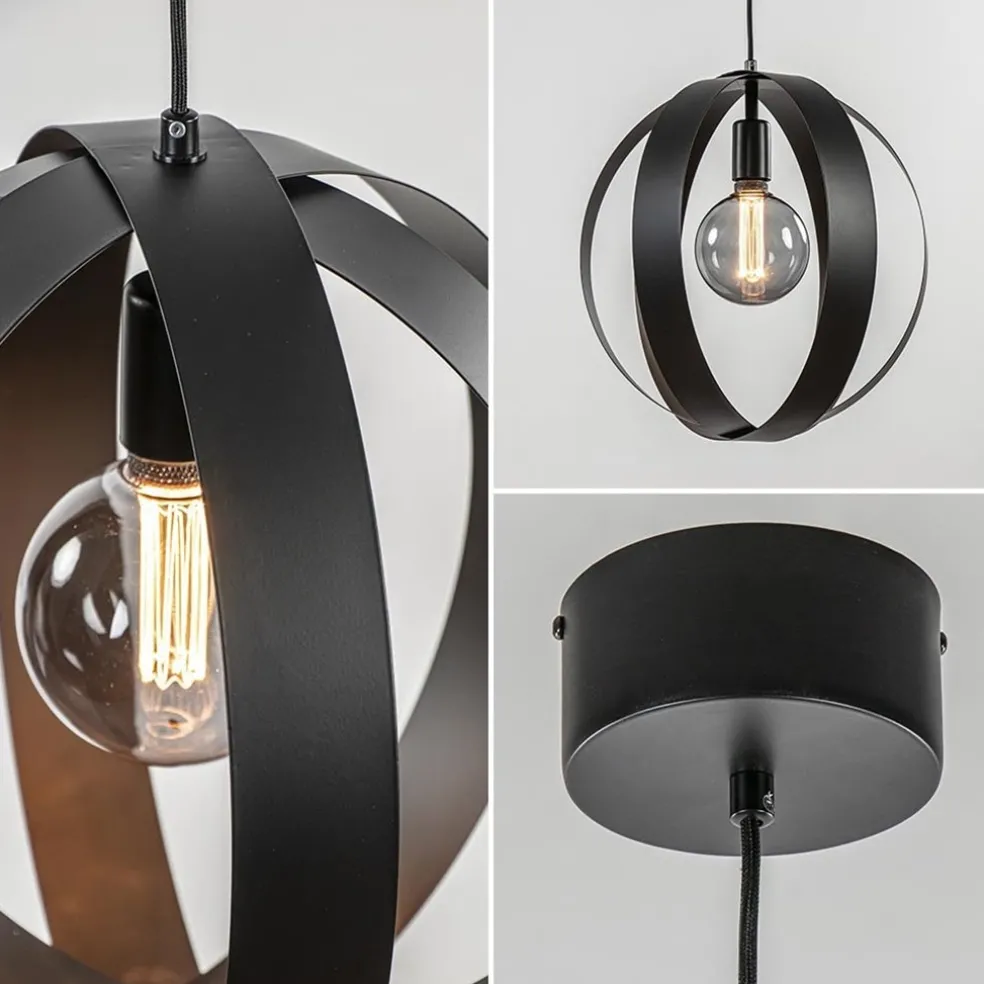 Cheap Straluma Hanglamp zwart metalen ringen 40 cm