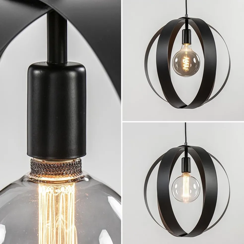 Cheap Straluma Hanglamp zwart metalen ringen 40 cm