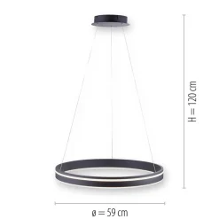 Discount Straluma Hanglamp zwart ring 60cm + afst.bed.CCT