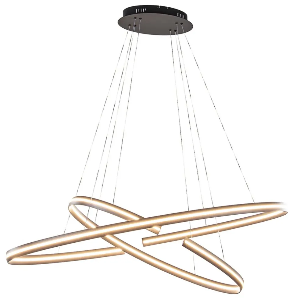 Store Straluma Hanglamp zwart 2x ledband ovaal