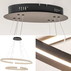 Store Straluma Hanglamp zwart 2x ledband ovaal