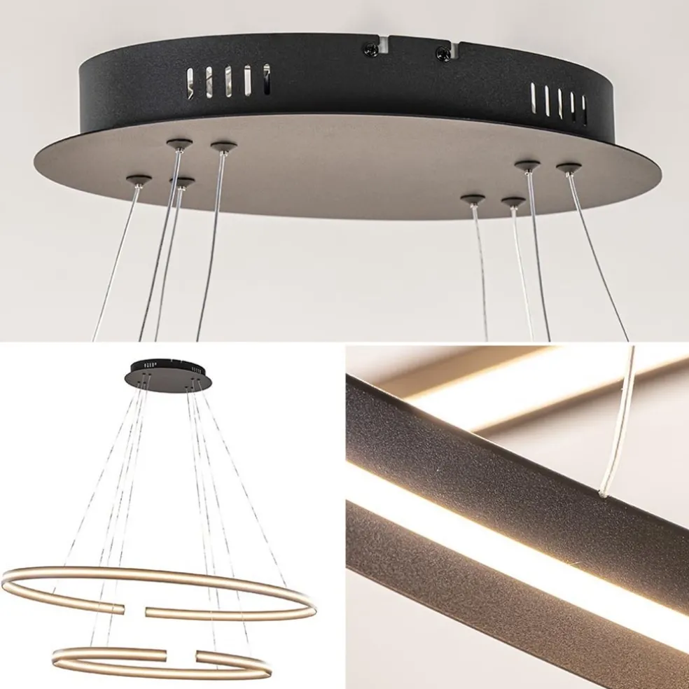 Store Straluma Hanglamp zwart 2x ledband ovaal