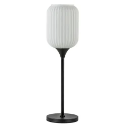 Shop Straluma Hoge tafellamp zwart met wit glazen kap