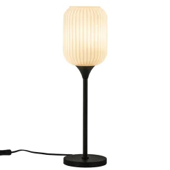 Shop Straluma Hoge tafellamp zwart met wit glazen kap