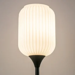 Shop Straluma Hoge tafellamp zwart met wit glazen kap