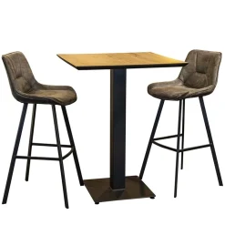 Store Straluma Horeca Bartafel vierkant 80x80 zwart met eiken