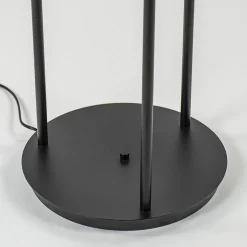 Fashion Straluma Hotel chique 3-lichts vloerlamp zwart met smoke/titanium glas