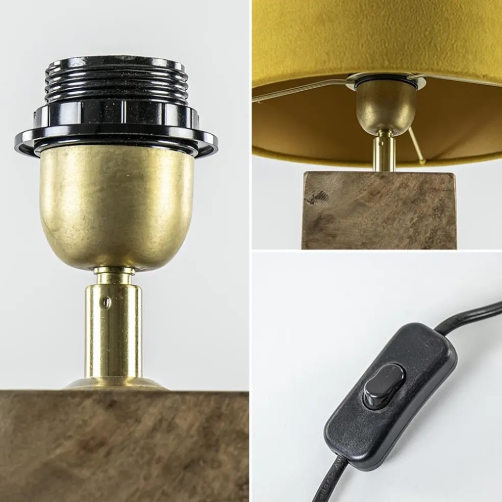 Sale Straluma Houten lampvoet Cumani met bronzen fitting