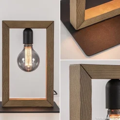Store Straluma Houten tafellamp frame met zwart