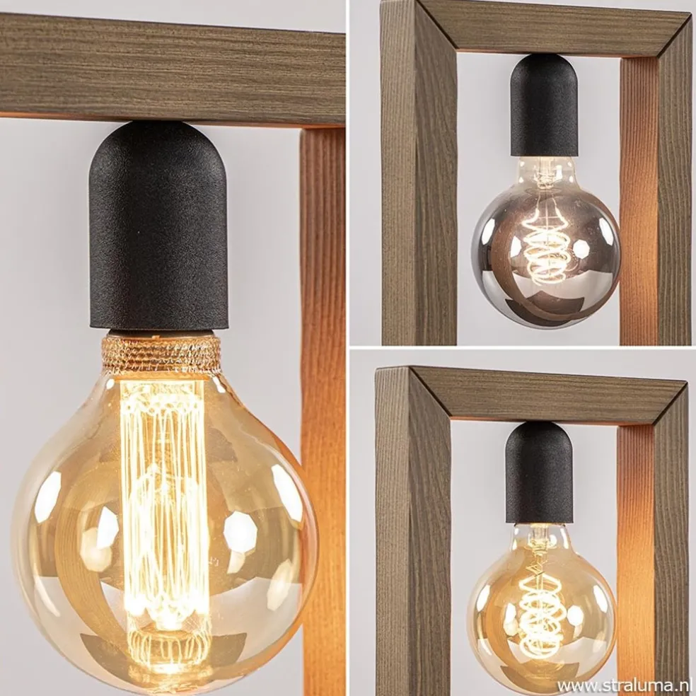 Store Straluma Houten tafellamp frame met zwart