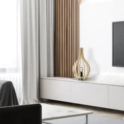 Outlet Straluma Houten tafellamp kegel naturel met zwart