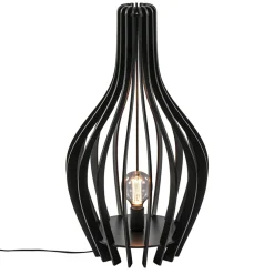 Clearance Straluma Houten tafel/vloerlamp mat zwart