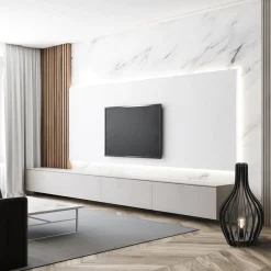 Clearance Straluma Houten tafel/vloerlamp mat zwart