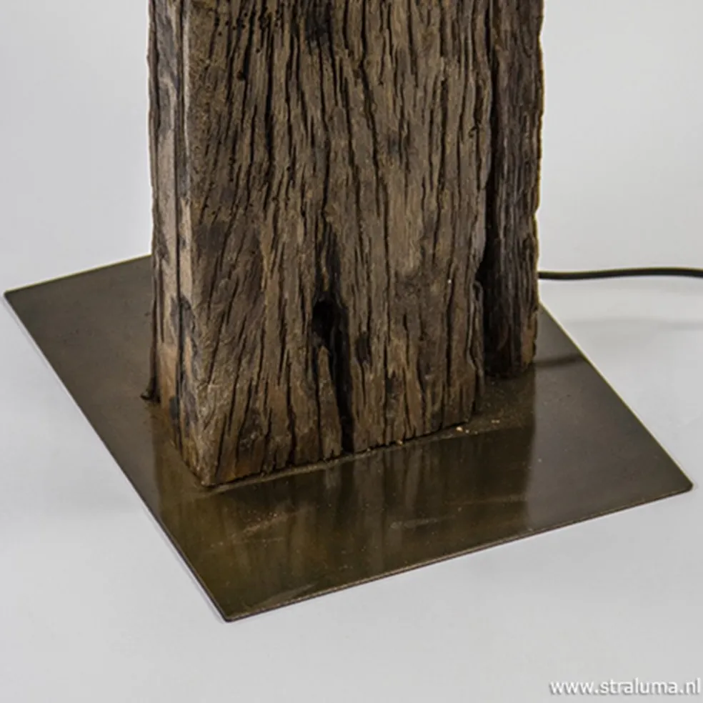 Best Straluma Houten vloerlamp met brons excl. kap