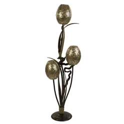 New Straluma Houten vloerlamp met kelk van schelpen
