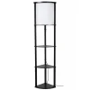 Best Straluma Houten vloerlamp zwart met beige kap
