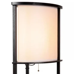 Best Straluma Houten vloerlamp zwart met beige kap