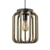 Clearance Straluma Industrieel landelijke hanglamp mat zwart met ruw hout