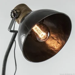 Shop Straluma Industrieel landelijke vloerlamp Jody zink met hout