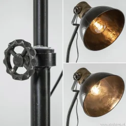 Shop Straluma Industrieel landelijke vloerlamp Jody zink met hout