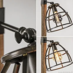 Best Sale Straluma Industrieel landelijke vloerlamp Matrix hout met metalen korf