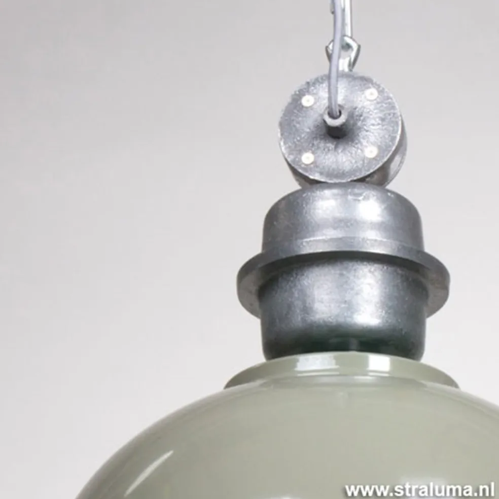 Online Straluma Industriele hanglamp olijf metaal Bikkel