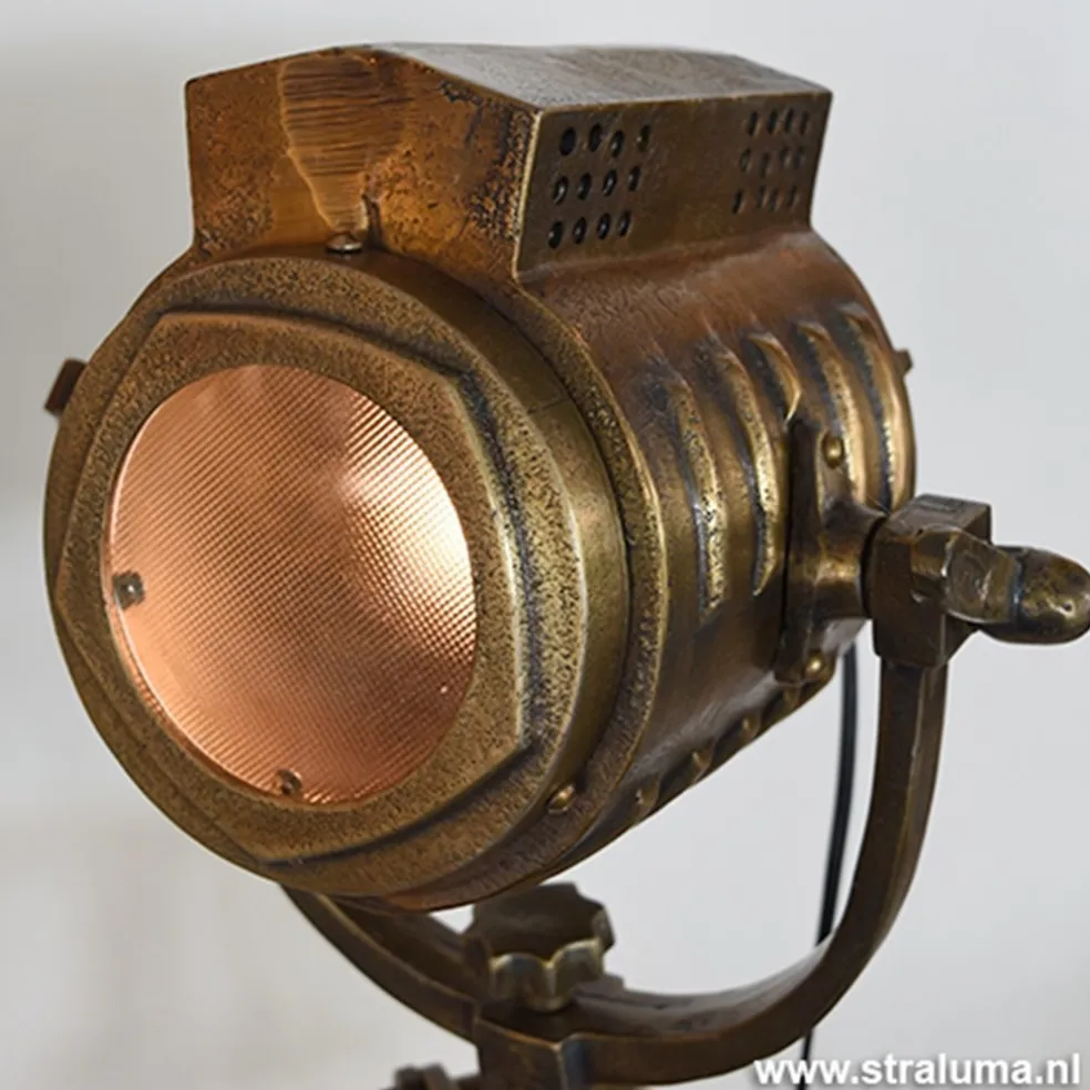 New Straluma Industriele vloerlamp driepoot brons antiek