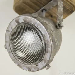 New Straluma Industriele wand/plafondspot hout metaal