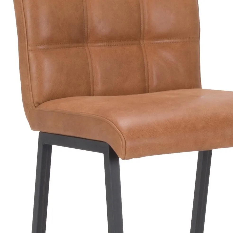 Sale Straluma Industriële barkruk met cognac lederen zitting