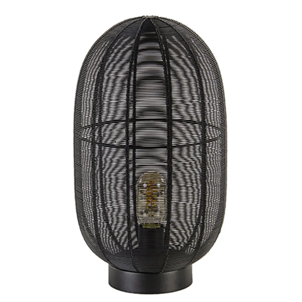 Clearance Straluma Industriële draad tafellamp Ophra zwart