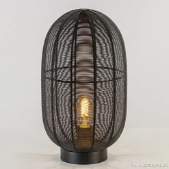 Clearance Straluma Industriële draad tafellamp Ophra zwart
