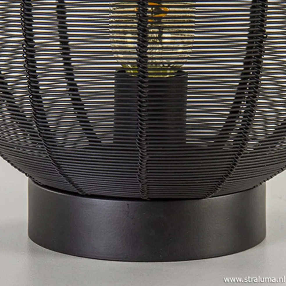 Clearance Straluma Industriële draad tafellamp Ophra zwart