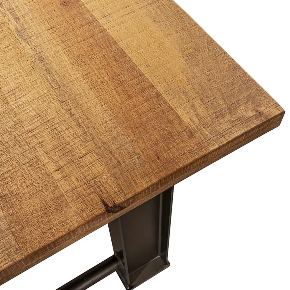 Online Straluma Industriële eettafel rechthoekig blad met metalen poot