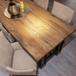 Online Straluma Industriële eettafel rechthoekig blad met metalen poot