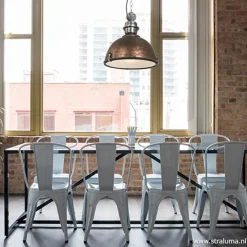 Discount Straluma Industriële hanglamp bruin/brons tafel