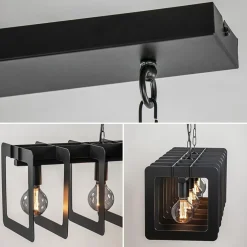 Online Straluma Industriële hanglamp squares mat zwart metaal