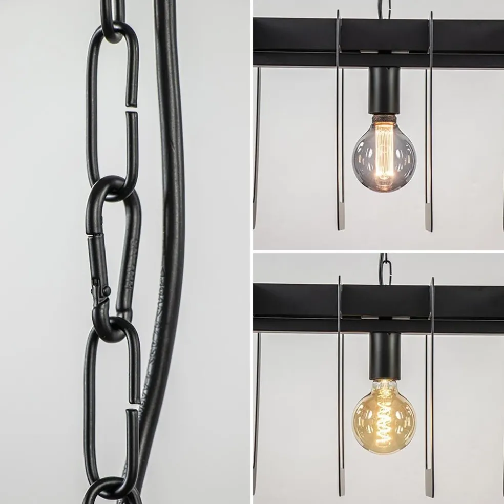 Online Straluma Industriële hanglamp squares mat zwart metaal