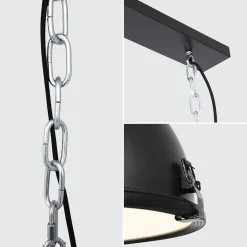 Outlet Straluma Industriële 3-lichts hanglamp bikkel mat zwart