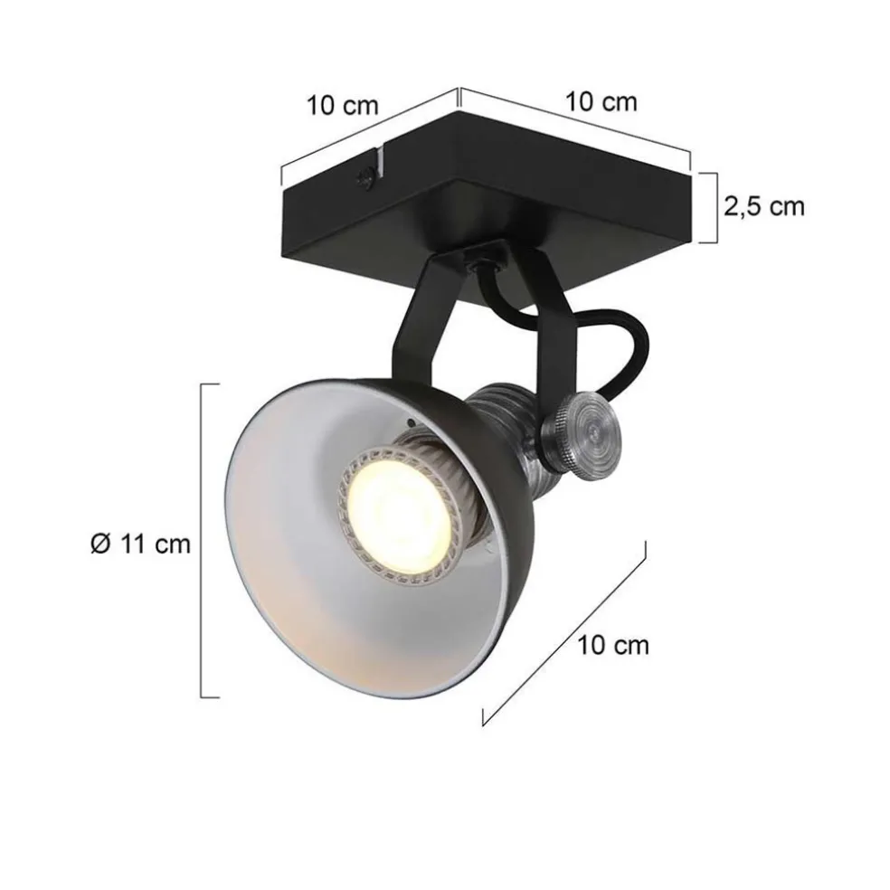 Online Straluma Industriële plafond/wandspot zwart inclusief LED