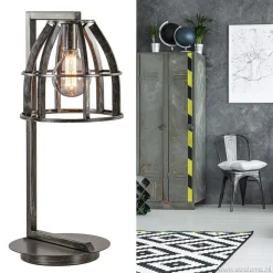Sale Straluma Industriële tafellamp antiek zwart