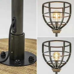 Sale Straluma Industriële vloerlamp zwart staal met houten details