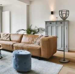 Sale Straluma Industriële vloerlamp zwart staal met houten details