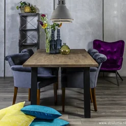 Flash Sale Straluma Klassieke armstoel kersenhout in stof