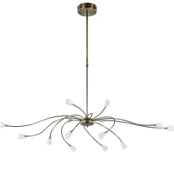 Cheap Straluma Klassieke eettafelhanglamp brons met wit glas dim to warm