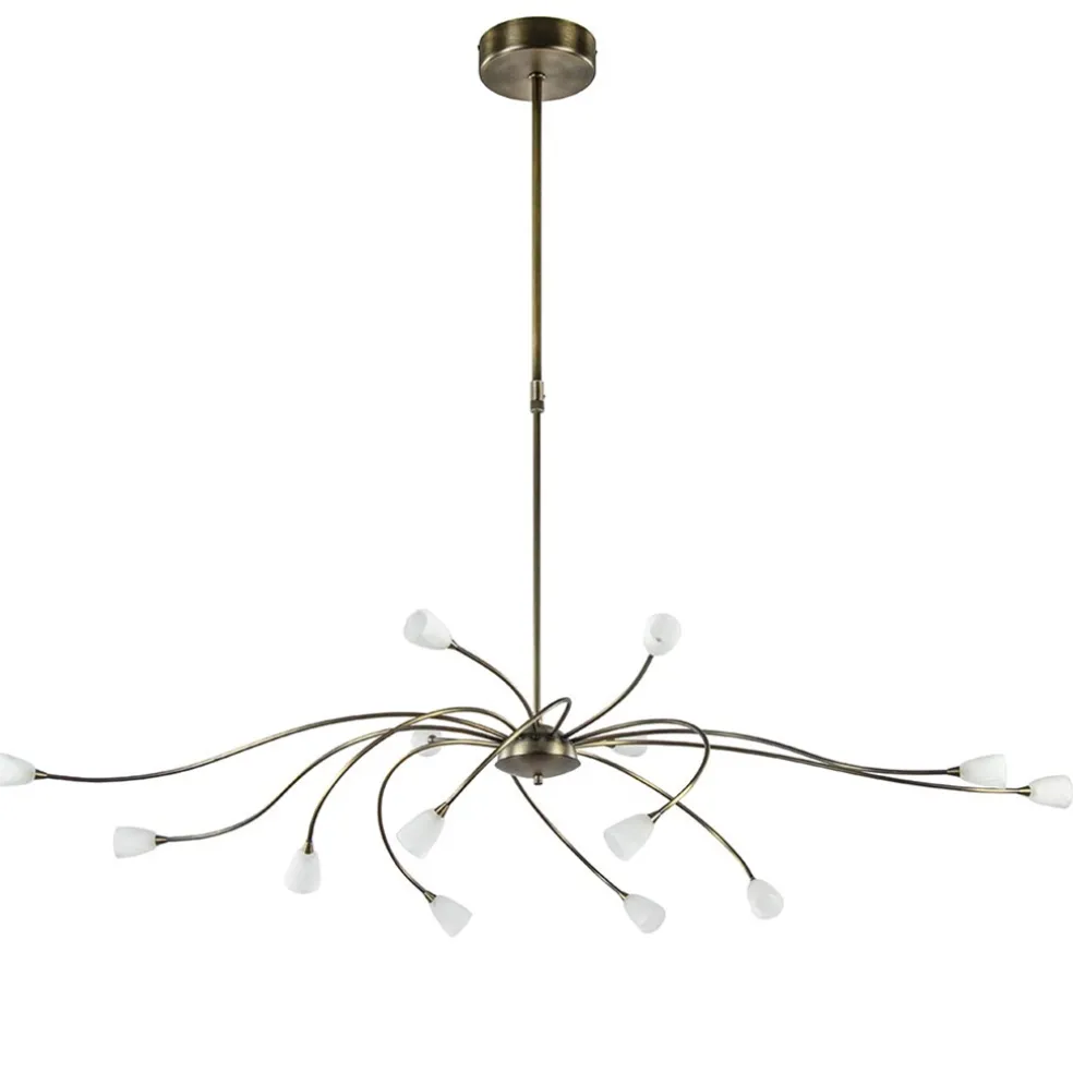 Cheap Straluma Klassieke eettafelhanglamp brons met wit glas dim to warm