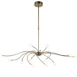 Cheap Straluma Klassieke eettafelhanglamp brons met wit glas dim to warm